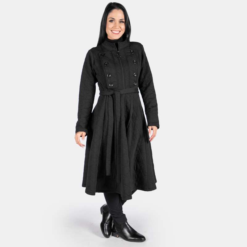 Women's Military Jacket Extends Zipped Flattering Jacket