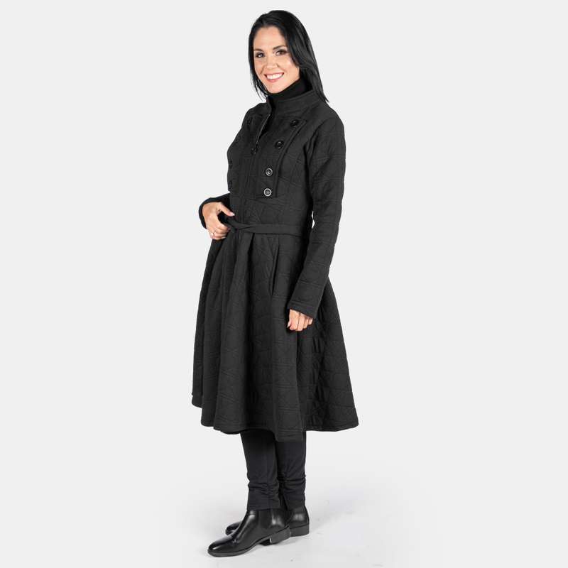 Women's Military Jacket Extends Zipped Flattering Jacket