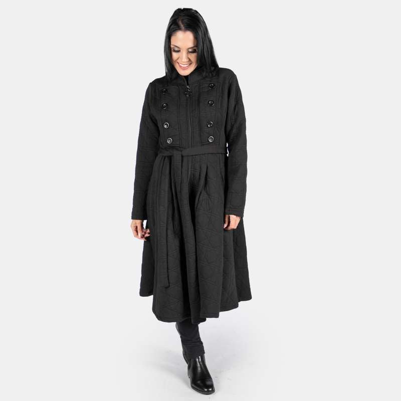 Women's Military Jacket Extends Zipped Flattering Jacket