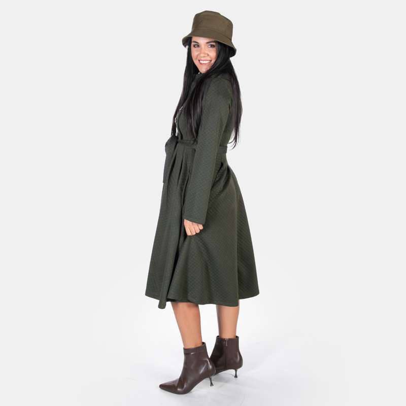 Women's Military Jacket Extends Zipped Flattering Jacket