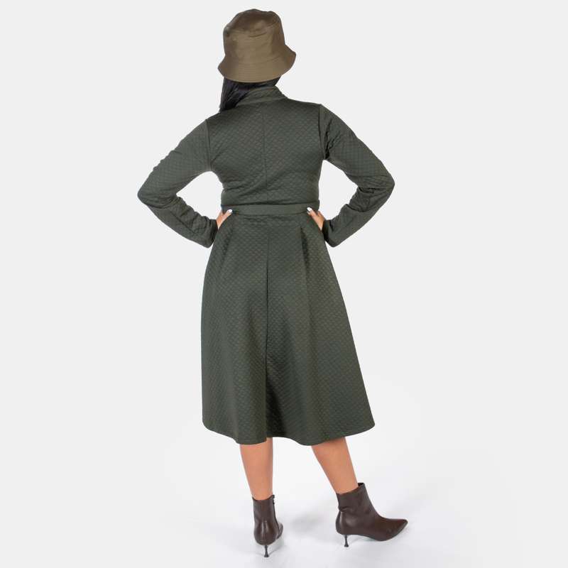 Women's Military Jacket Extends Zipped Flattering Jacket