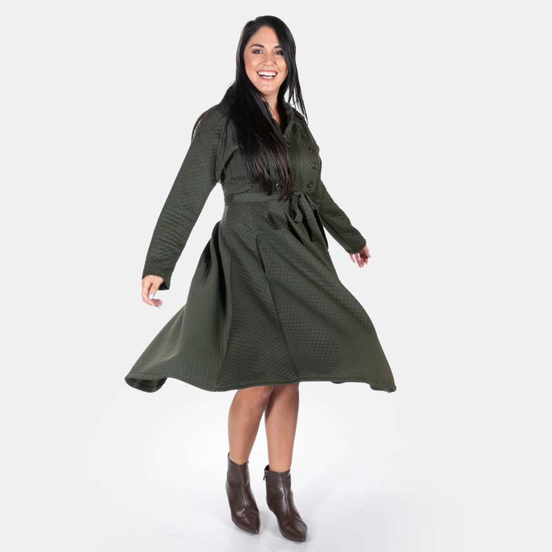 Women's Military Jacket Extends Zipped Flattering Jacket