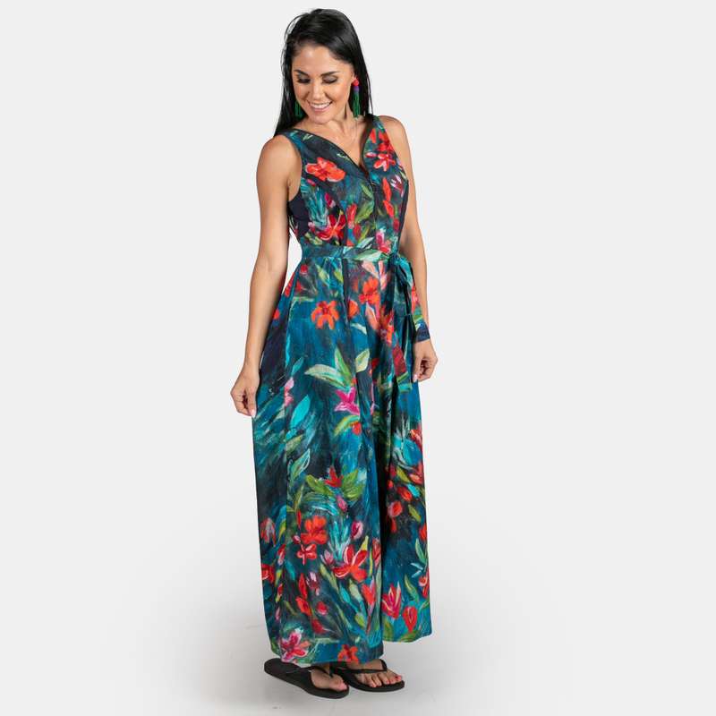 Ladies Floral Zipped Bridgerton Dress