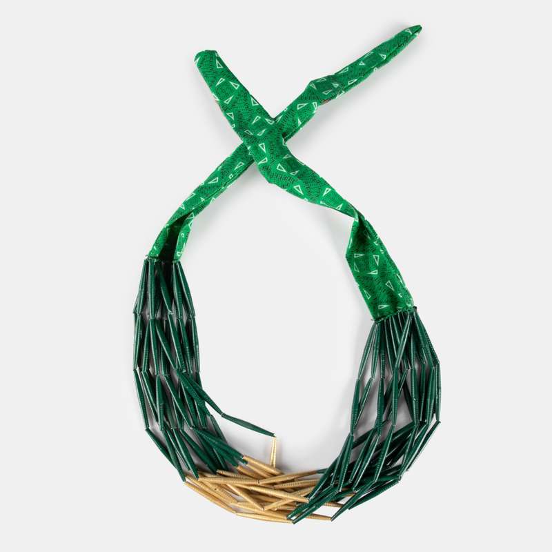 Fabric and Paper Necklace