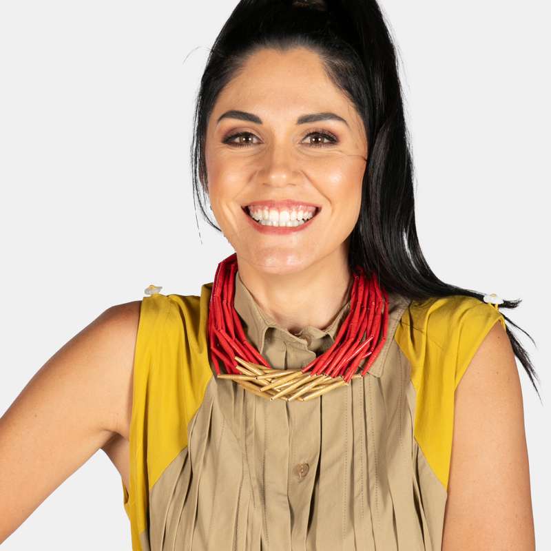 Fabric and Paper Necklace