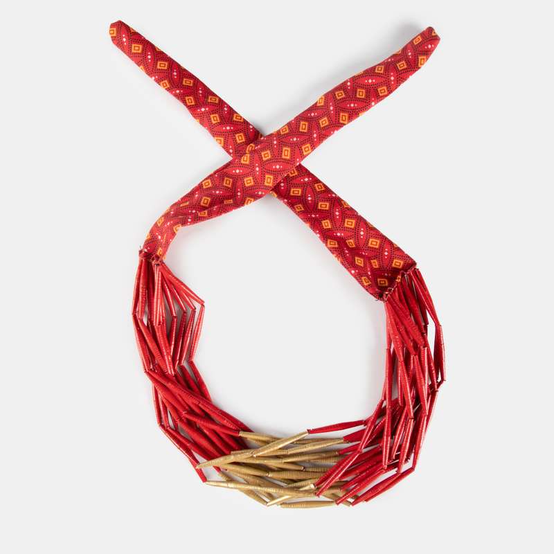 Fabric and Paper Necklace