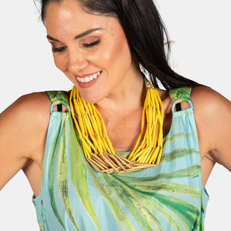 Fabric and Paper Necklace