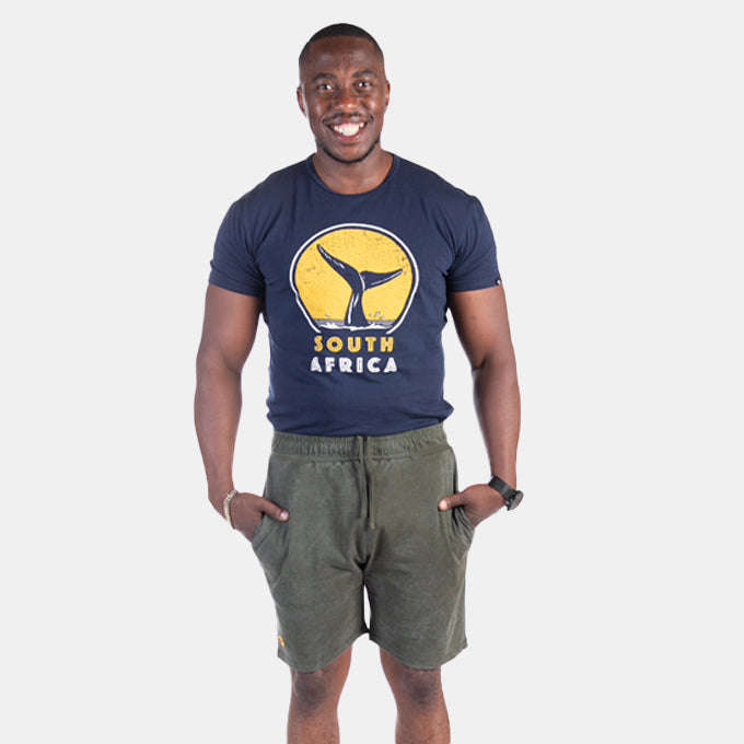 Men's Easy Wear Shorts Olive Green Seam Pockets