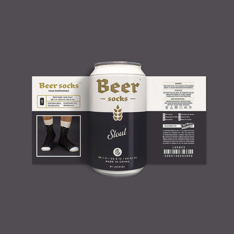 Men's Plain Stout Beer Sox