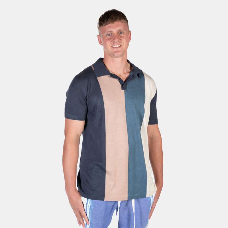 Men's Multicolour Neutral Tone Woody Golfer Polo Top