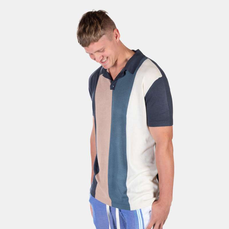 Men's Multicolour Neutral Tone Woody Golfer Polo Top