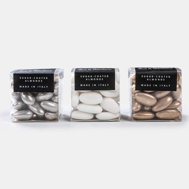 Sugared Almonds - White, Silver and Gold