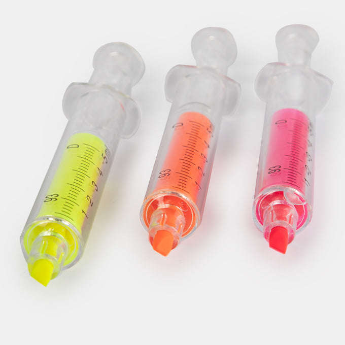 Three Fun Syringe Shaped Highlighters