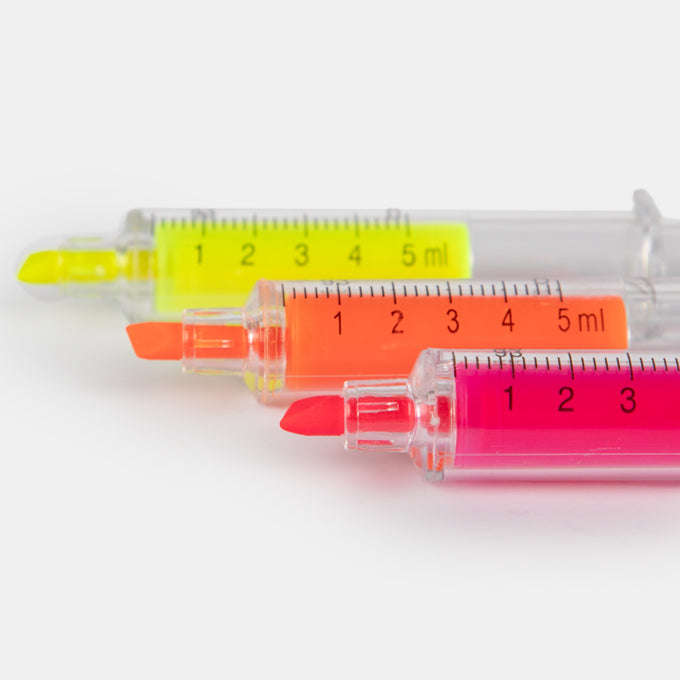 Three Fun Syringe Shaped Highlighters