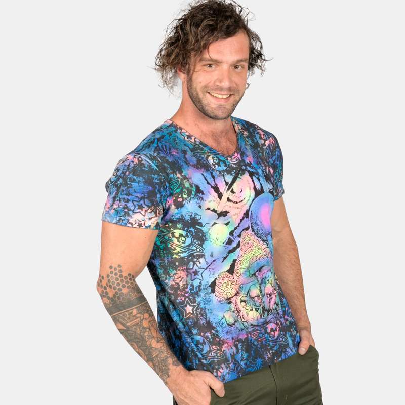 Men's Cosmic Design Hand Dyed T-Shirts