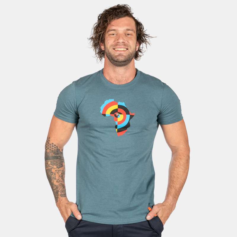 Men's Africa Swirl T-Shirt With Print Of Africa On The Front