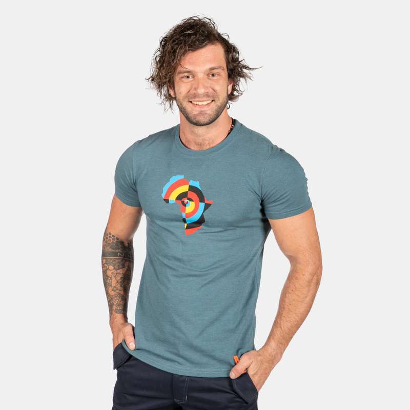 Men's Africa Swirl T-Shirt With Print Of Africa On The Front