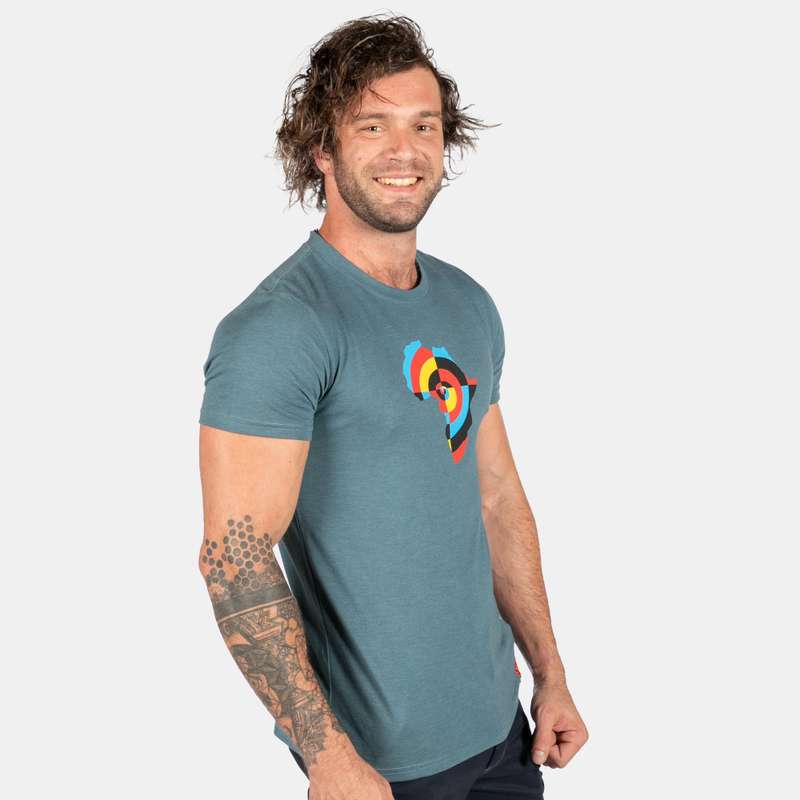 Men's Africa Swirl T-Shirt With Print Of Africa On The Front