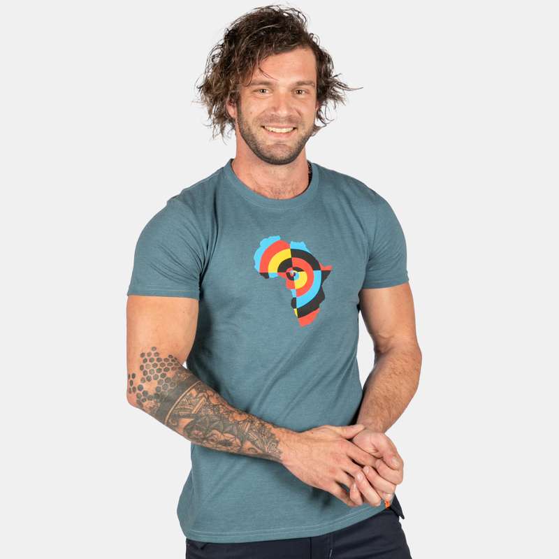 Men's Africa Swirl T-Shirt With Print Of Africa On The Front