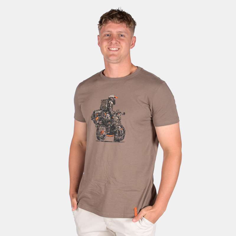 Men's Desert Dwellers T-Shirt Adventure Biker Image Crew Neckline