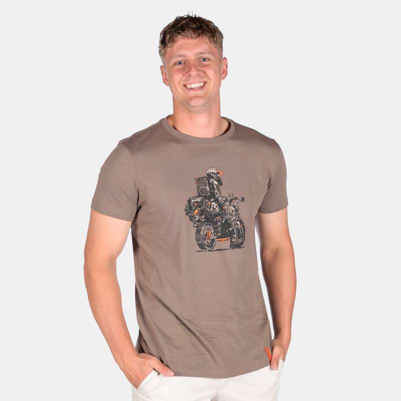 Men's Desert Dwellers T-Shirt Adventure Biker Image Crew Neckline