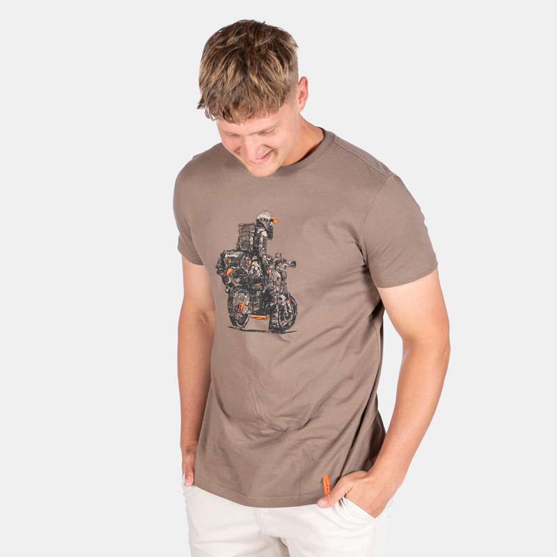 Men's Desert Dwellers T-Shirt Adventure Biker Image Crew Neckline