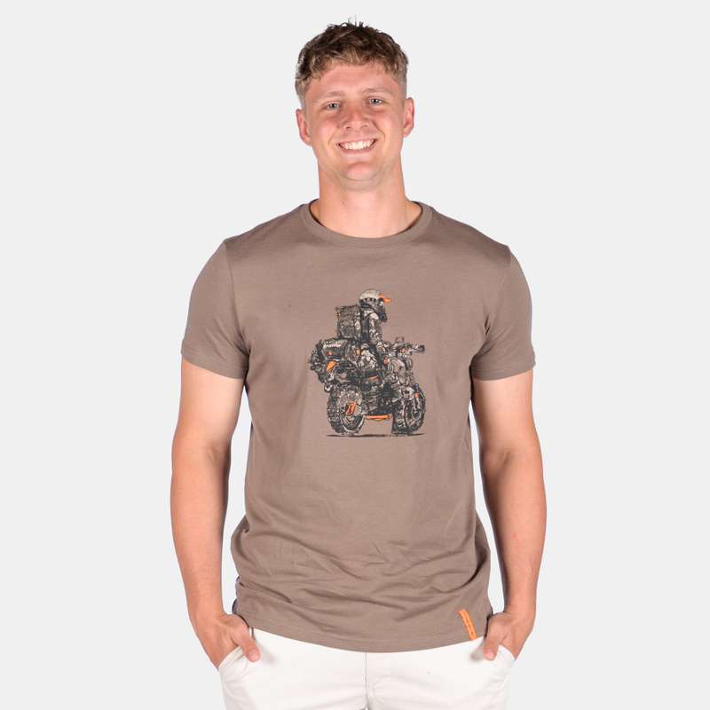 Men's Desert Dwellers T-Shirt Adventure Biker Image Crew Neckline