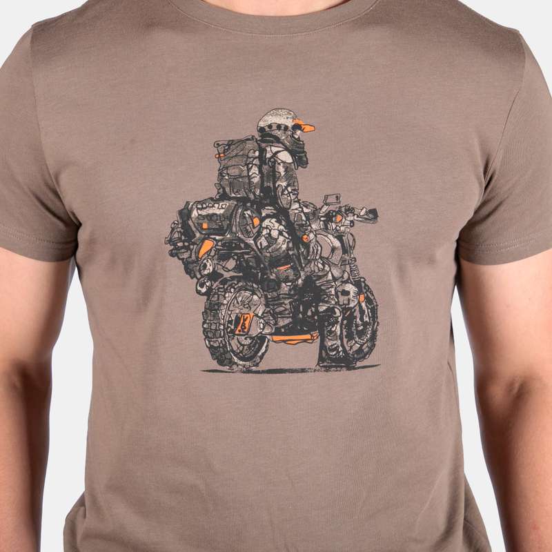 Men's Desert Dwellers T-Shirt Adventure Biker Image Crew Neckline