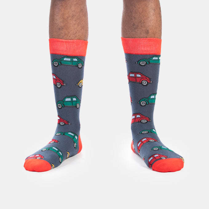Men's Beetle Socks Different Coloured Cars