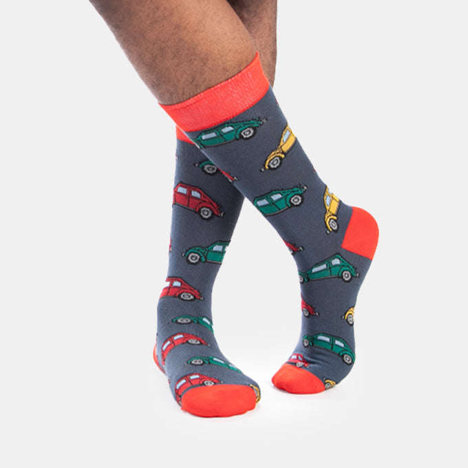 Men's Beetle Socks Different Coloured Cars