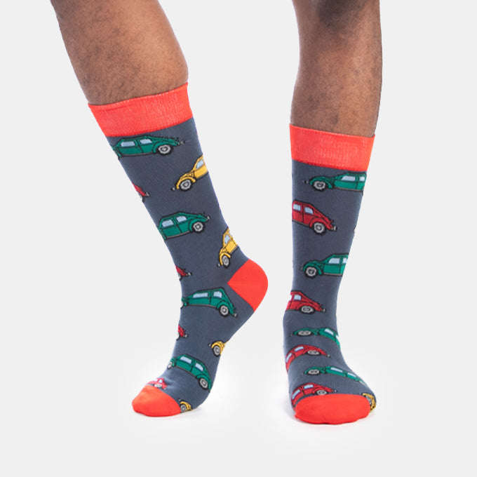 Men's Beetle Socks Different Coloured Cars