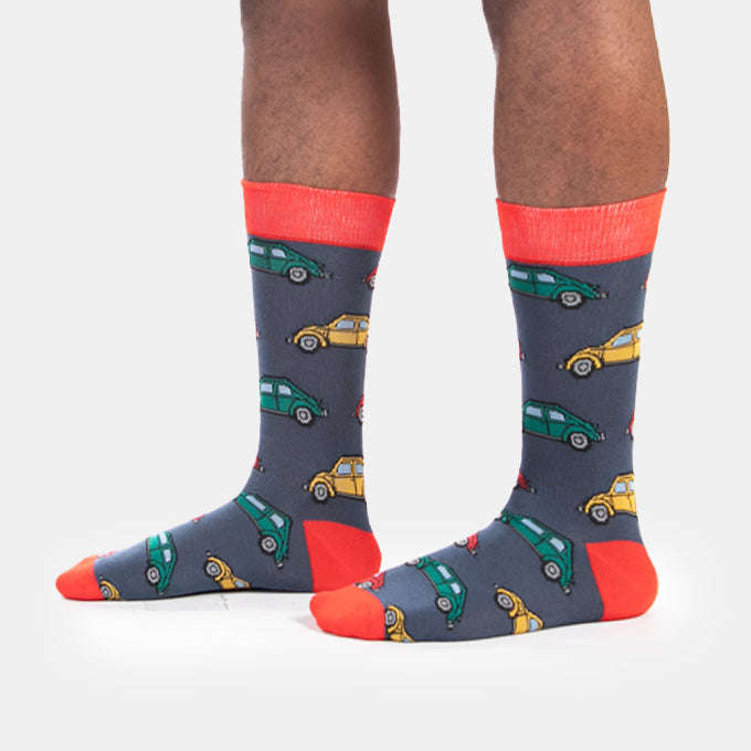 Men's Beetle Socks Different Coloured Cars