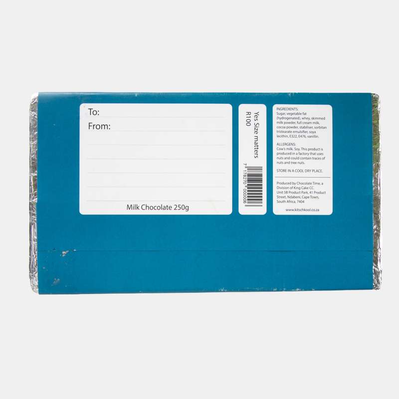 Yes Size Matters Chocolate Slab 250g