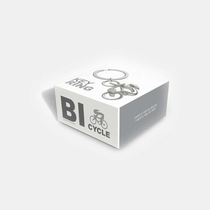 Miniature 3D Chrome Bicycle Charm Metal Keyring