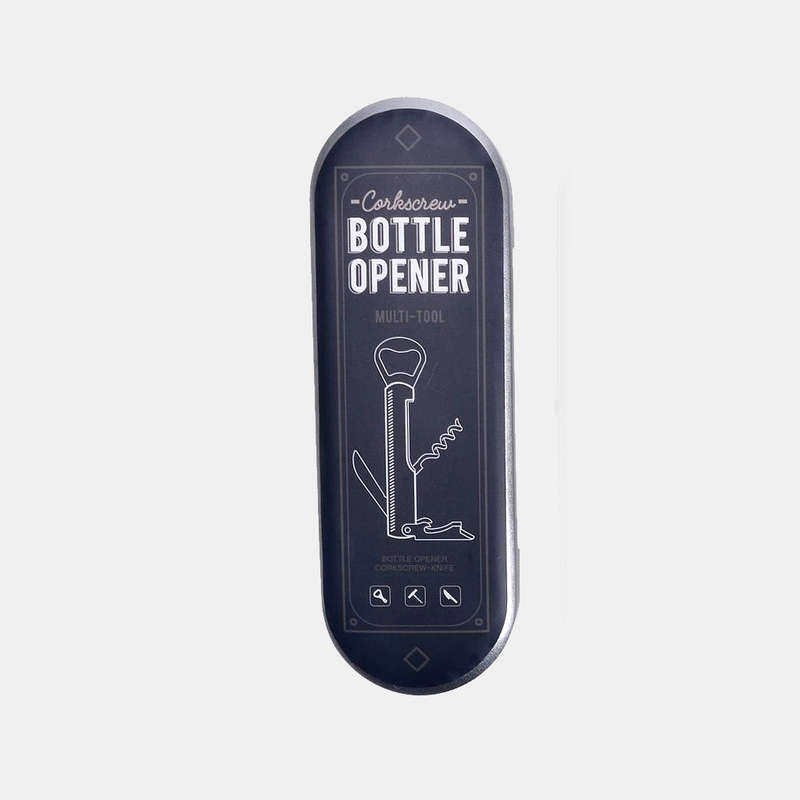 Corkscrew Bottle Opener In A Tin