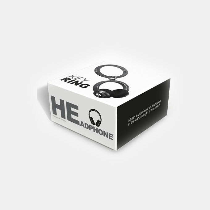 Miniature 3D Headphones Charm Metal Keyring