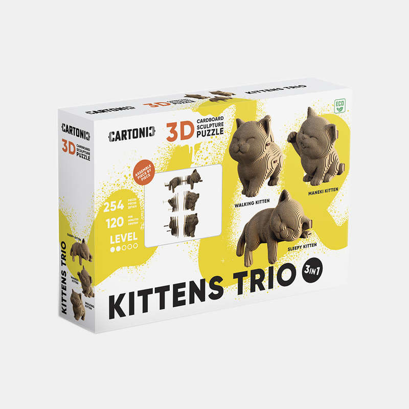 Cartonic 3D Kitten Trio