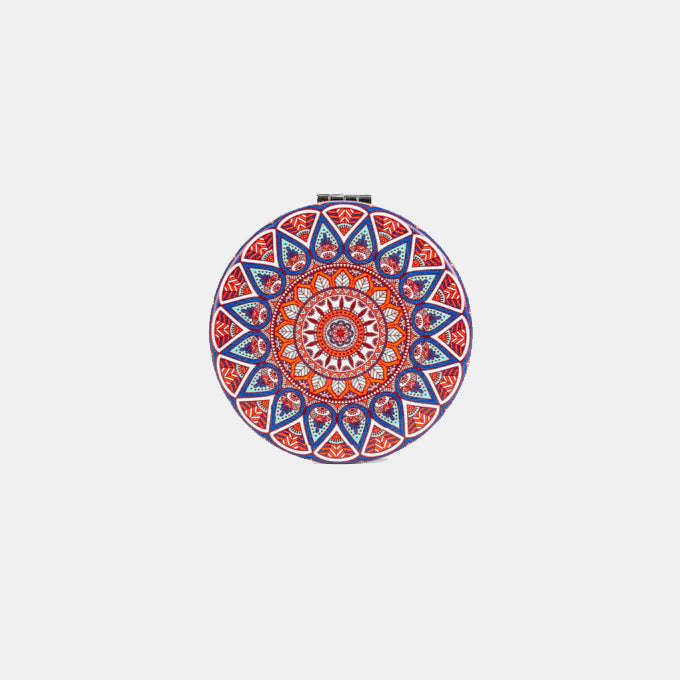 Mandala Mirror Compact Slim Multicolours Fun Patterns