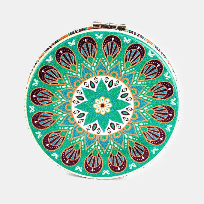 Mandala Mirror Compact Slim Multicolours Fun Patterns