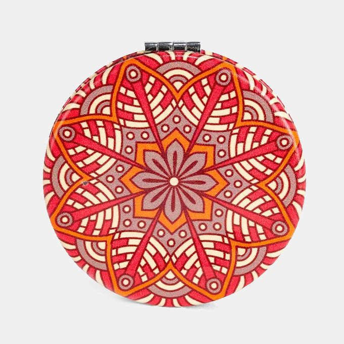 Mandala Mirror Compact Slim Multicolours Fun Patterns