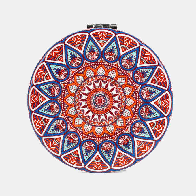 Mandala Mirror Compact Slim Multicolours Fun Patterns