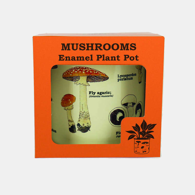 Mushroom Enamel Plant Pot