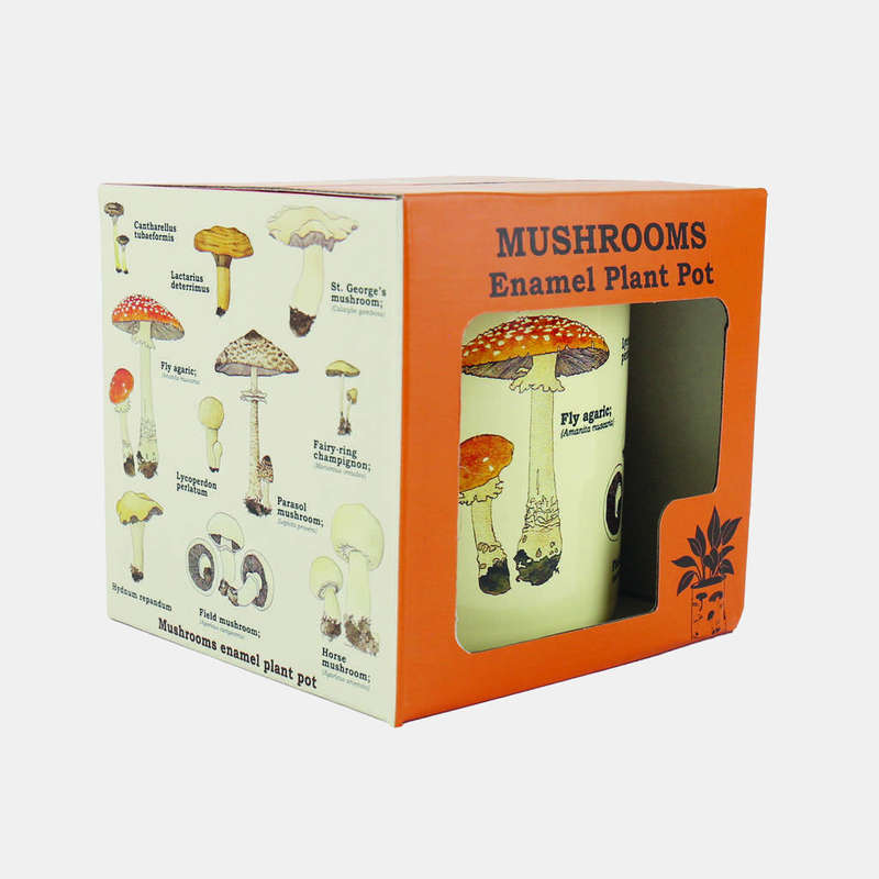 Mushroom Enamel Plant Pot