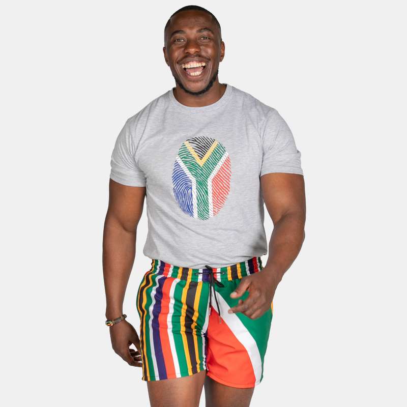 Men's South African Flag Swim Shorts with Drawstring