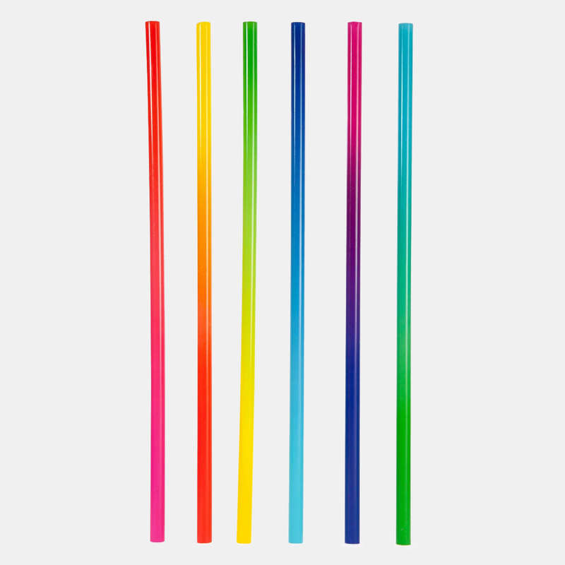 Pack Of 12 Reusable Plastic Gradient Straws
