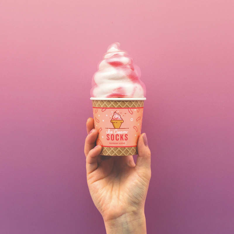 Ladies' Raspberry Ice Cream Socks
