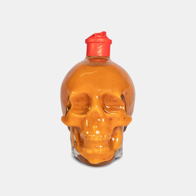 Skull Shaped Glass Bottle with Peri Peri Sauce