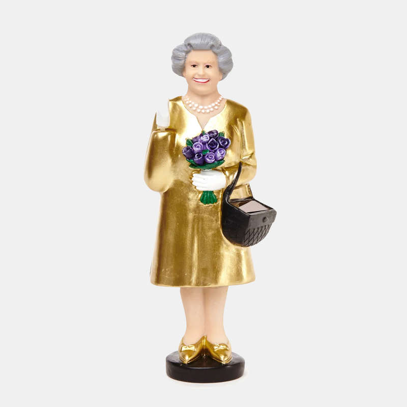 Queen Elizabeth Waving Solar Statue Sun Powered Fun