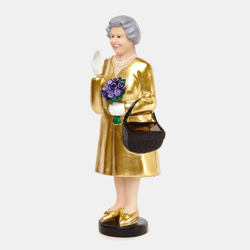 Queen Elizabeth Waving Solar Statue Sun Powered Fun