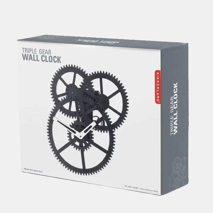 Triple Gear Wall Clock Bold Functional Home Or Office